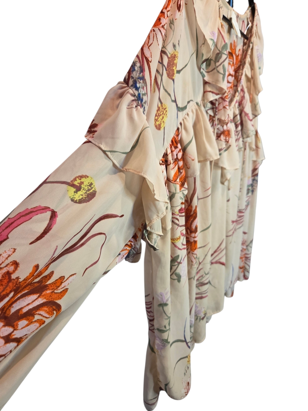 H&M Cream Floral Ruffle V-Neck Blouse - Picture 4 of 5
